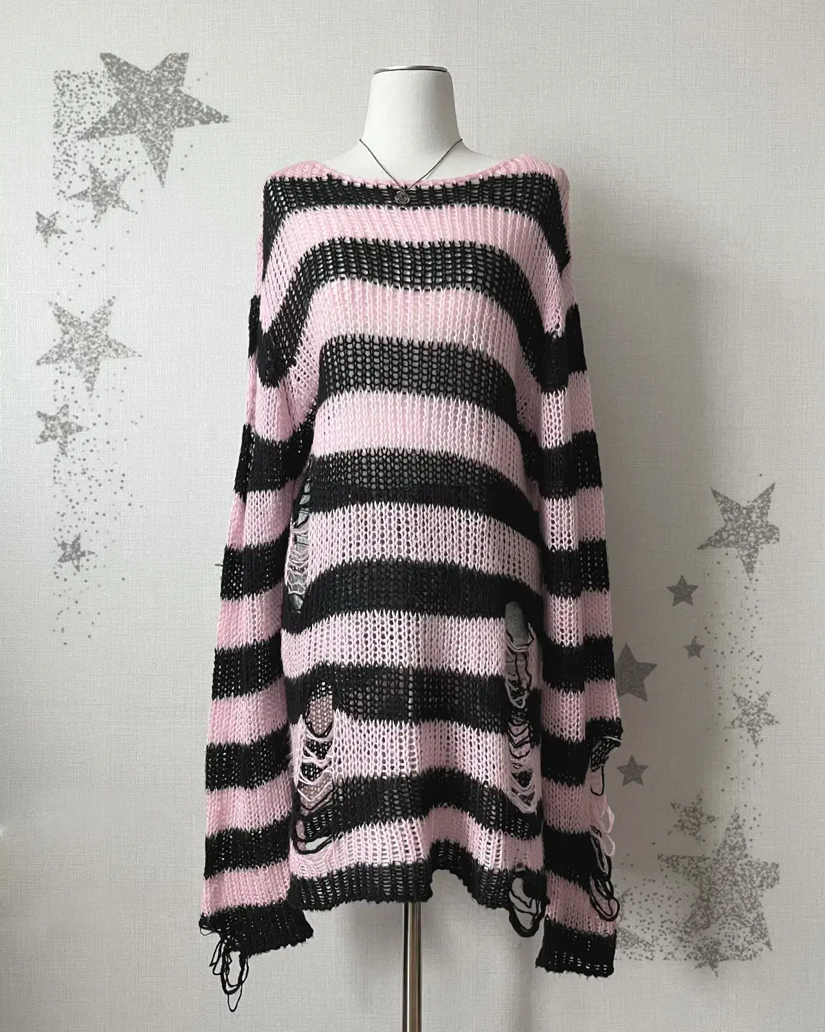 ( killstar ) stripe loose damage knit